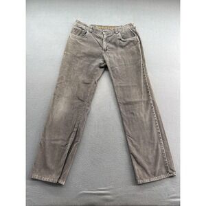 Denver Hayes Pants Mens 36x32 Gray Corduroy 5 Pocket Casual Straight Leg Cotton